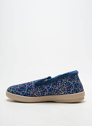 Chaussons/pantoufles bout rond talon plat jusqu'à 3cm bleu FARGEOT femme