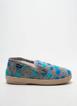 Chaussons/pantoufles bout rond talon plat jusqu'à 3cm bleu FARGEOT femme