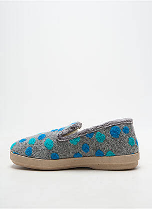 Chaussons/pantoufles bout rond talon plat jusqu'à 3cm bleu FARGEOT femme