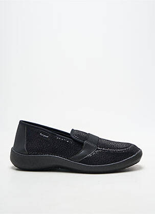 Chaussons/pantoufles tissage satiné talon plat jusqu'à 3cm noir FARGEOT femme