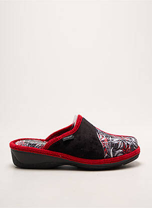 Chaussons/pantoufles impression talon de 4 à 6cm rouge FARGEOT femme