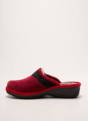 Chaussons/pantoufles impression talon de 4 à 6cm rouge FARGEOT femme