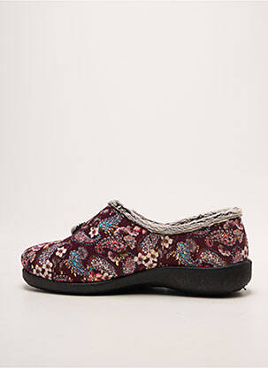 Chaussons/pantoufles fermeture scratch talon plat jusqu'à 3cm violet FARGEOT femme
