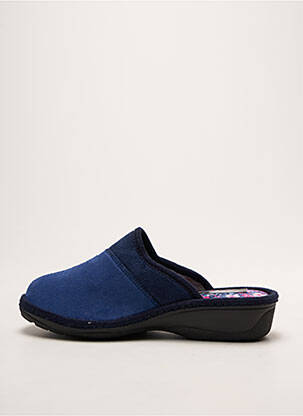 Chaussons/pantoufles bout rond talon de 4 à 6cm bleu FARGEOT femme