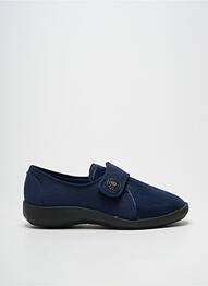 Chaussons/pantoufles tissage satiné talon plat jusqu'à 3cm bleu FARGEOT femme