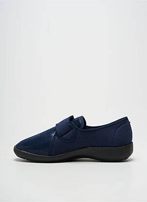 Chaussons/pantoufles tissage satiné talon plat jusqu'à 3cm bleu FARGEOT femme