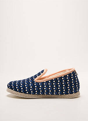Chaussons/pantoufles bout rond talon plat jusqu'à 3cm bleu CHAUSSE MOUTON femme
