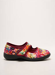 Chaussons/pantoufles fermeture scratch talon plat jusqu'à 3cm violet FARGEOT femme