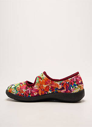 Chaussons/pantoufles fermeture scratch talon plat jusqu'à 3cm violet FARGEOT femme