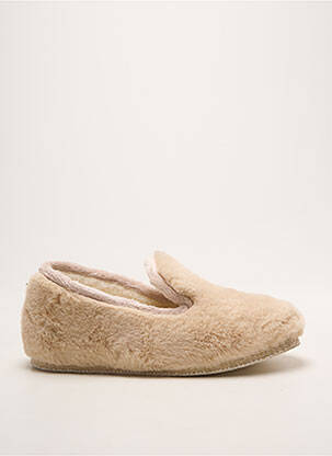 Chaussons/pantoufles bout rond talon plat jusqu'à 3cm beige CHAUSSE MOUTON femme