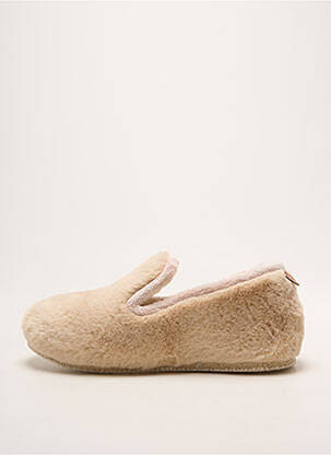 Chaussons/pantoufles bout rond talon plat jusqu'à 3cm beige CHAUSSE MOUTON femme