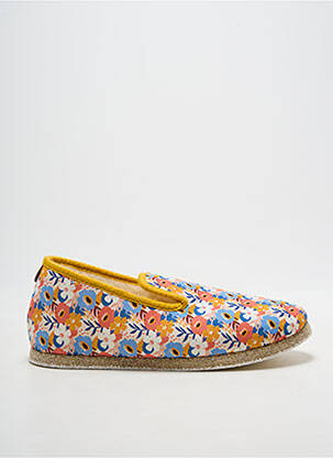 Chaussons/pantoufles bout rond talon plat jusqu'à 3cm jaune CHAUSSE MOUTON femme