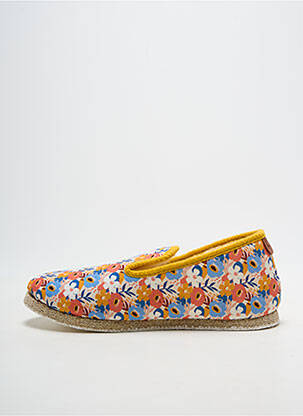 Chaussons/pantoufles bout rond talon plat jusqu'à 3cm jaune CHAUSSE MOUTON femme