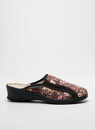 Chaussons/pantoufles tissage satiné talon de 4 à 6cm marron FARGEOT femme