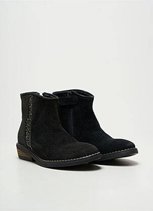 Bottines/boots tissage satiné cubain noir REQINS fille