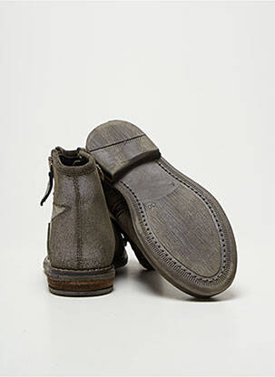 Bottines/boots tissage satiné talon bas vert REQINS fille