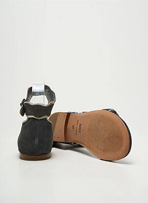 Sandales/nu pieds chiquet talon plat jusqu'à 3cm bleu SMS femme