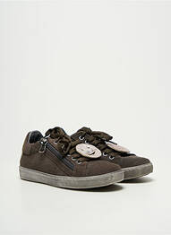 Baskets tissage satiné bout rond gris REQINS fille