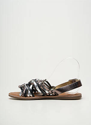 Sandales/nu pieds tissage satiné talon plat jusqu'à 3cm argent ANAMAIA femme