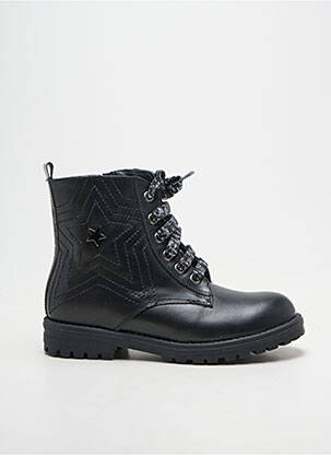 Bottines/boots tissage satiné talon bas noir REQINS fille