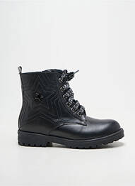 Bottines/boots tissage satiné talon bas noir REQINS fille