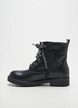 Bottines/boots tissage satiné talon bas noir REQINS fille