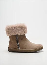Bottines/boots tissage satiné bout rond beige REQINS fille