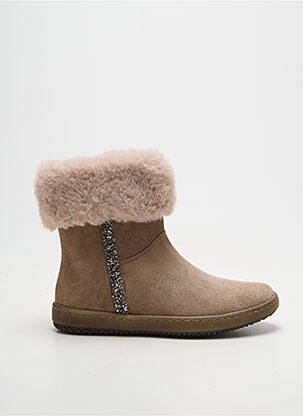 Bottines/boots tissage satiné bout rond beige REQINS fille