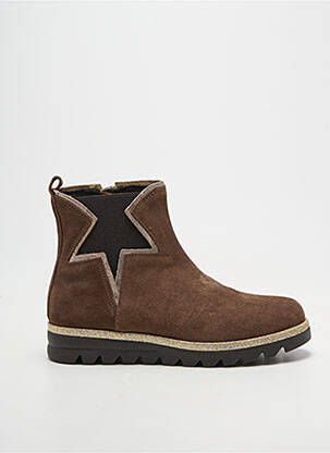 Bottines/boots tissage tissage pailleté bout rond marron REQINS fille