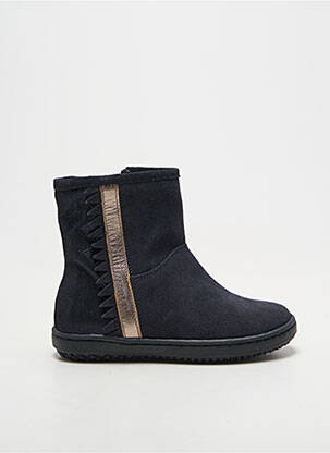 Bottines/boots tissage satiné bout rond bleu REQINS fille