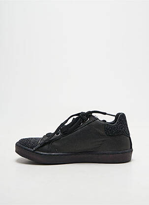 Baskets tissage tissage pailleté bout rond noir REQINS fille