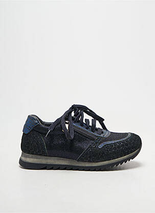 Baskets tissage satiné bout rond bleu REQINS fille