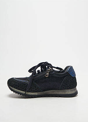 Baskets tissage satiné bout rond bleu REQINS fille