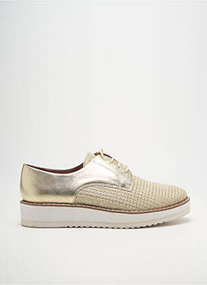 Derbies tissage satiné talon de 4 à 6cm or EMILIE KARSTON femme