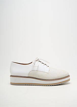 Derbies tissage satiné talon de 4 à 6cm blanc EMILIE KARSTON femme