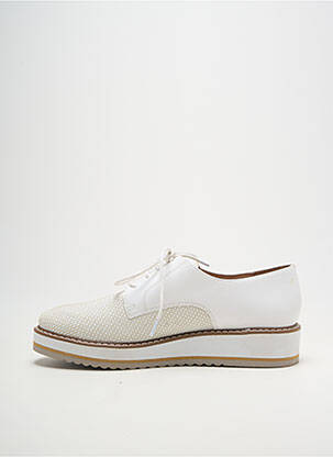 Derbies tissage satiné talon de 4 à 6cm blanc EMILIE KARSTON femme