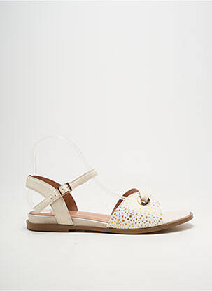 Sandales/nu pieds chiquet talon plat jusqu'à 3cm beige EMILIE KARSTON femme
