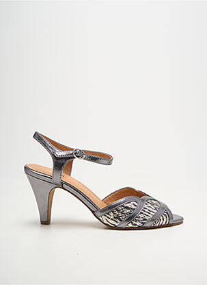 Sandales/nu pieds tissage satiné talon de 7 à 9cm argent EMILIE KARSTON femme
