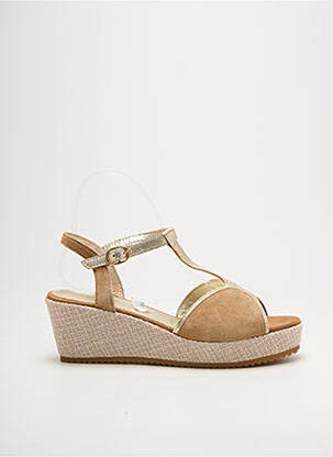 Sandales/nu pieds tissage satiné talon de 4 à 6cm or SWEET femme