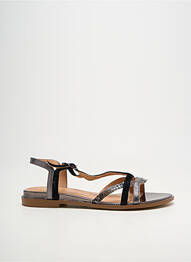 Sandales/nu pieds chiquet talon plat jusqu'à 3cm argent EMILIE KARSTON femme