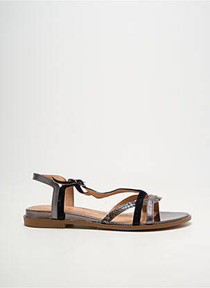 Sandales/nu pieds chiquet talon plat jusqu'à 3cm argent EMILIE KARSTON femme