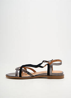 Sandales/nu pieds chiquet talon plat jusqu'à 3cm argent EMILIE KARSTON femme