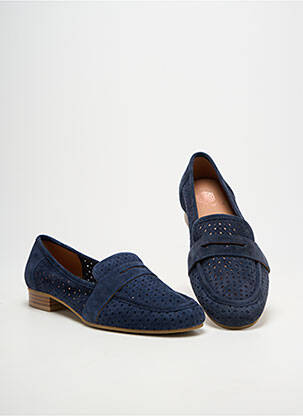 Mocassins chiquet talon plat jusqu'à 3cm bleu EMILIE KARSTON femme
