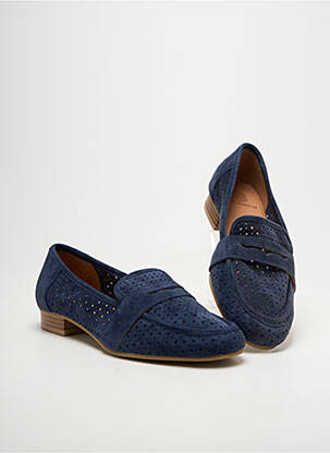 Mocassins chiquet talon plat jusqu'à 3cm bleu EMILIE KARSTON femme