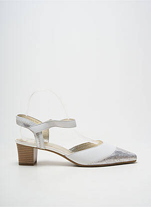 Sandales/nu pieds tissage satiné talon de 4 à 6cm blanc SWEET femme
