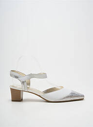 Sandales/nu pieds tissage satiné talon de 4 à 6cm blanc SWEET femme
