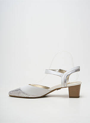 Sandales/nu pieds tissage satiné talon de 4 à 6cm blanc SWEET femme