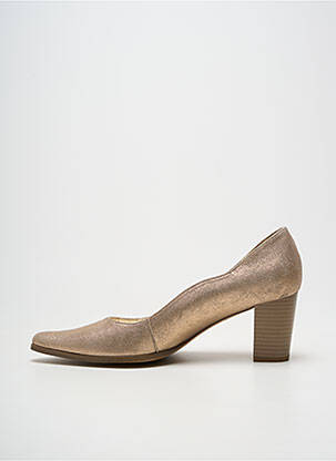 Escarpins tissage satiné talon de 7 à 9cm or SWEET femme