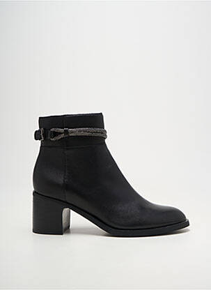 Bottines/boots tissage satiné talon de 4 à 6cm noir MAM'ZELLE femme