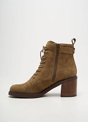 Bottines/boots fermeture zip et lacets talon de 4 à 6cm vert MAM'ZELLE femme